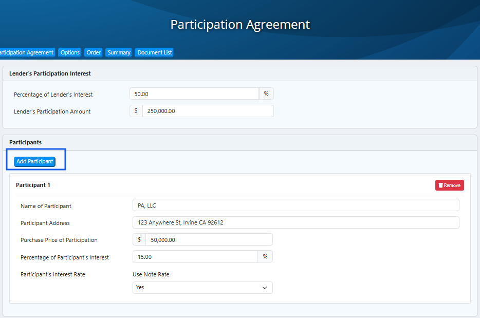 How to Create a Participation Agreement in GoDocs
